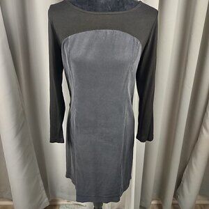 Gypsy05 Black 100% Silk Dress Long Sleeve. Size Large